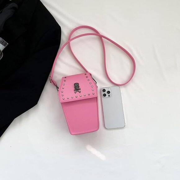 Neiman Marcus Halloween Gothic Studded Style Coffin Shaped Bag - Picture 3 of 6